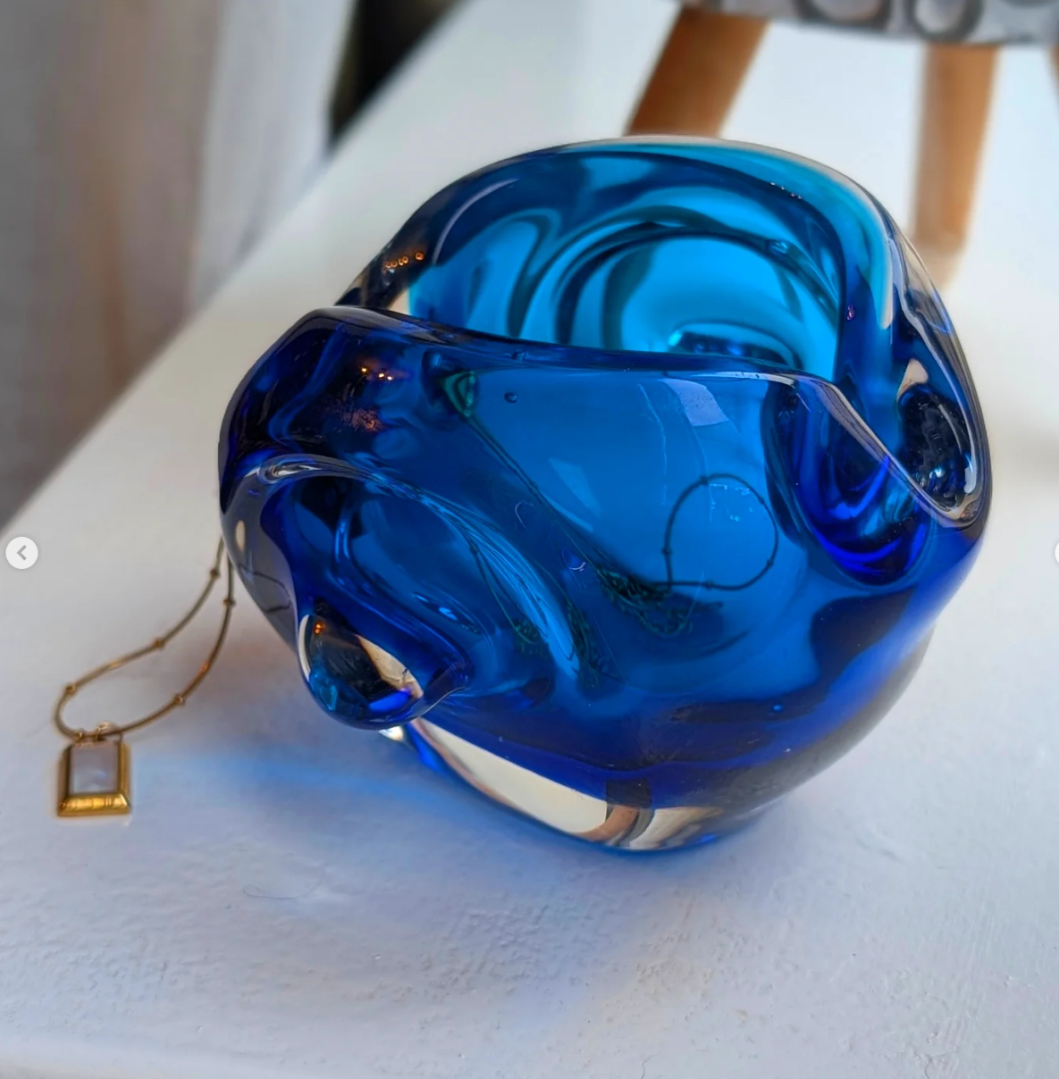 Electric Blue Whitefriars Glass Dish