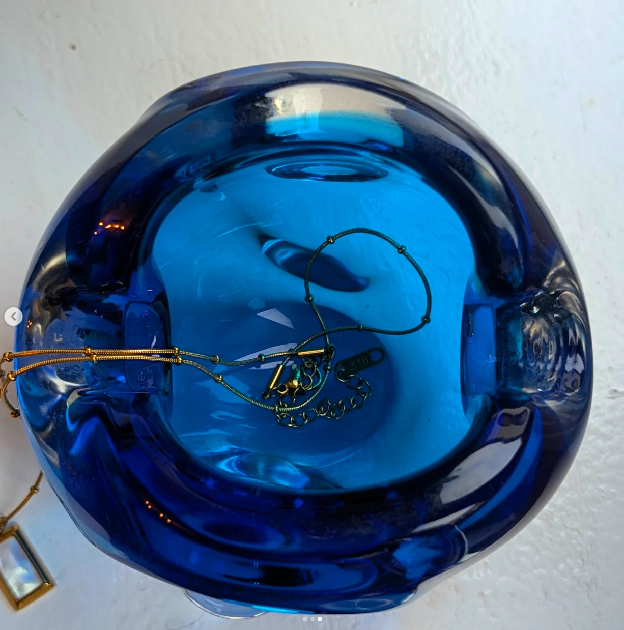 Electric Blue Whitefriars Glass Dish