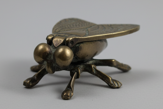 Vintage Brass Fly Vesta Case