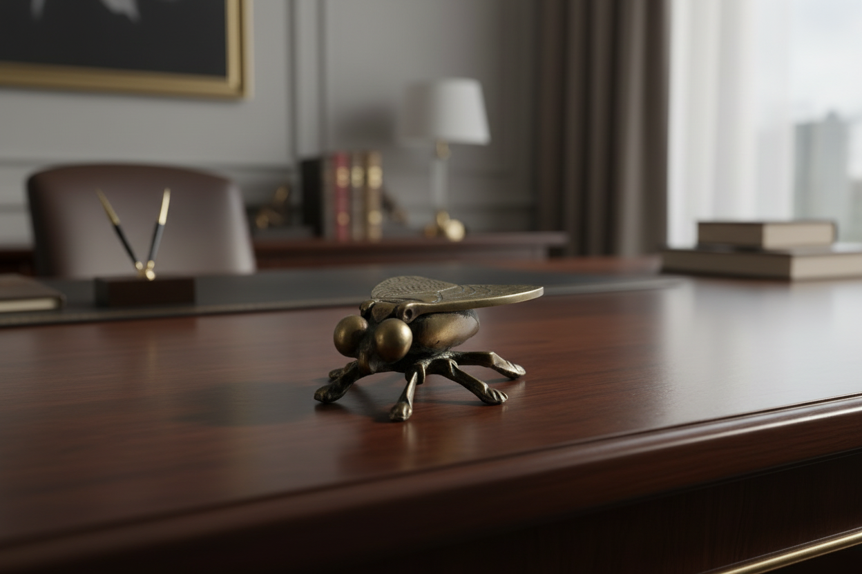 Vintage Brass Fly Vesta Case