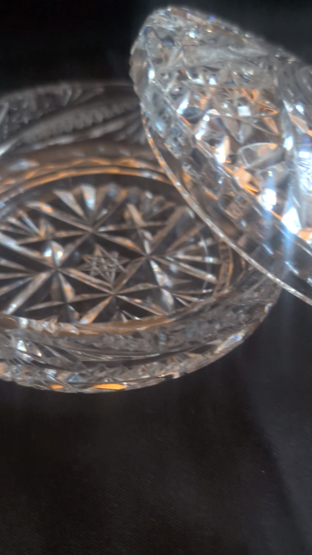 Star of David Crystal Cut Candy Dish