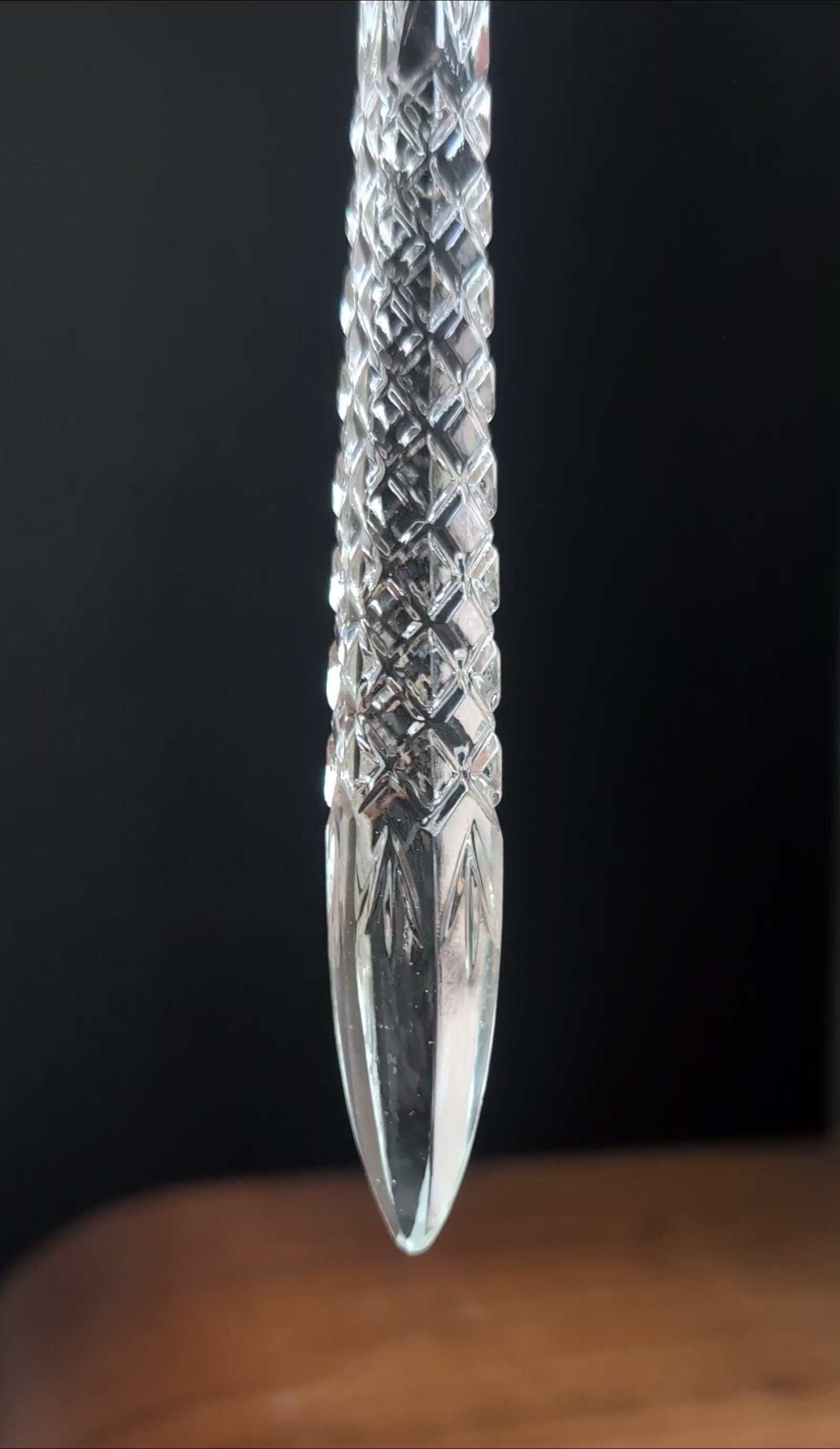 Ornate Bohemian Crystal or Heavy Pressed Glass Salad Serving Utensils