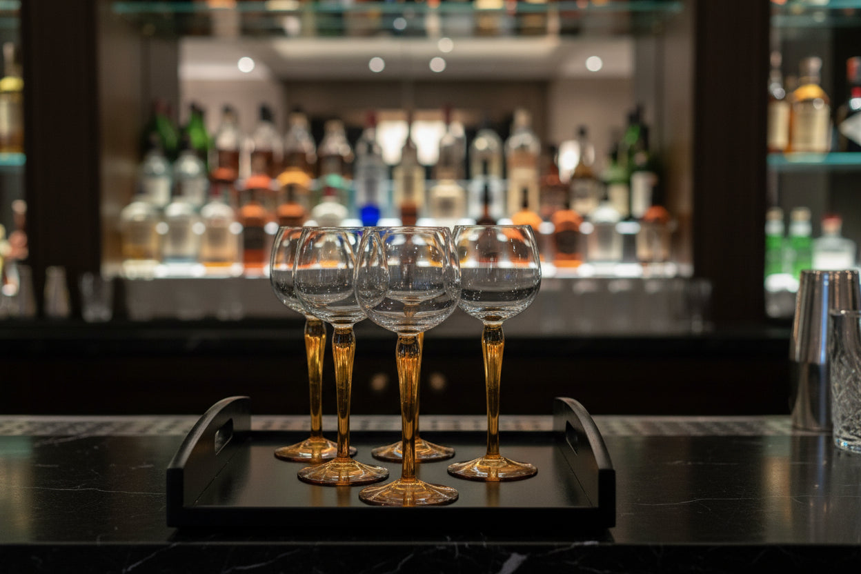 1970's Amber Luminarc Hock Wine glasses