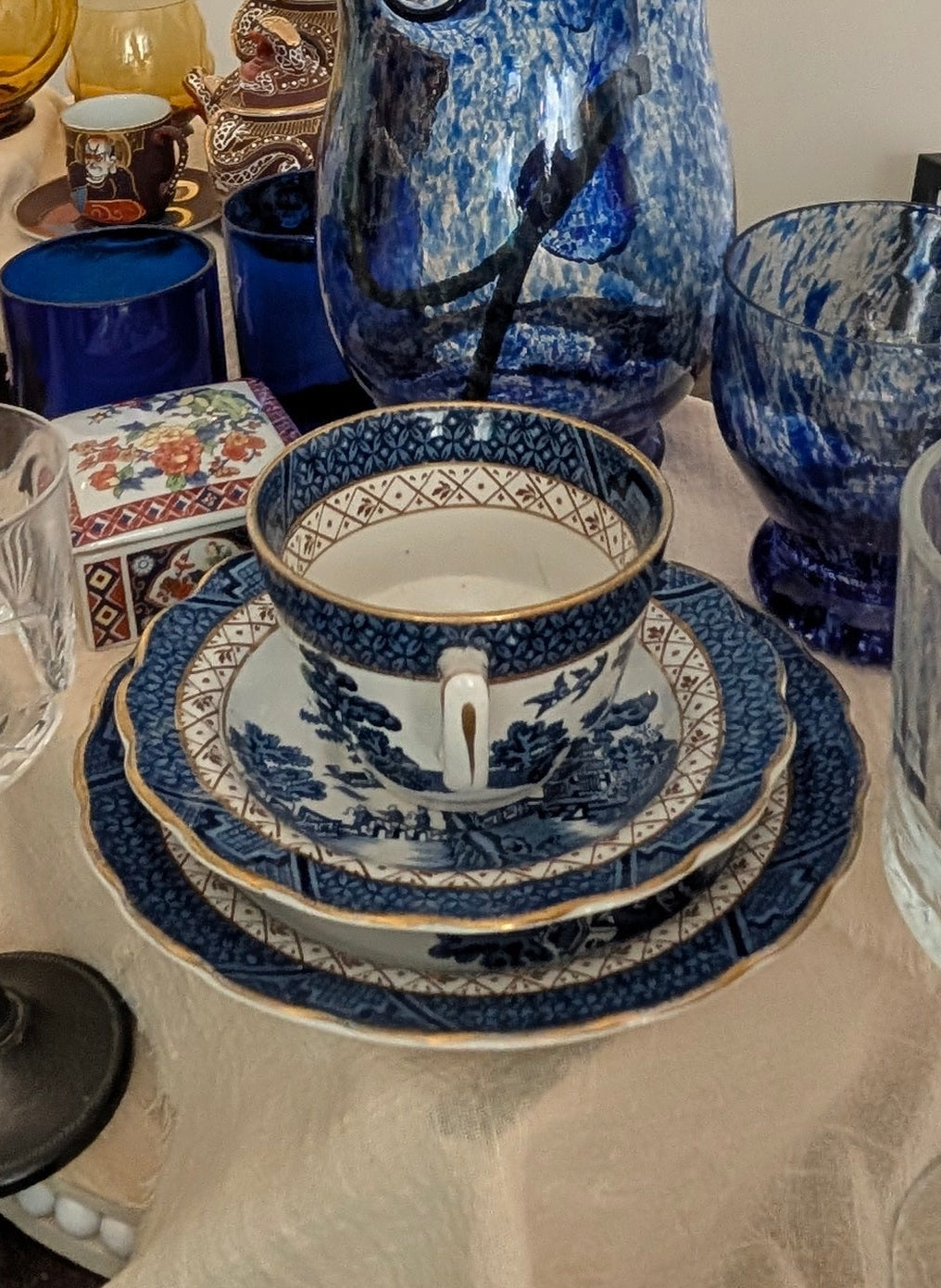 Willow Dreams & Golden Afternoons | 1920s–1930s | Staffordshire, England | Teacup & Saucer Trio set