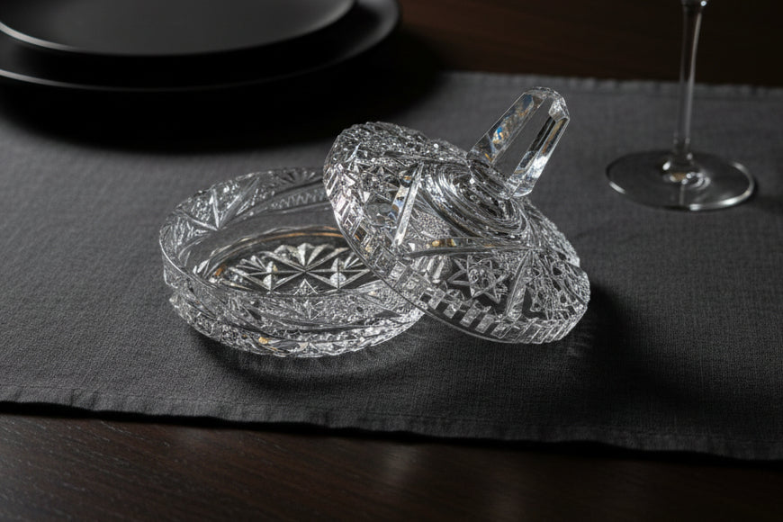 Star of David Crystal Cut Candy Dish