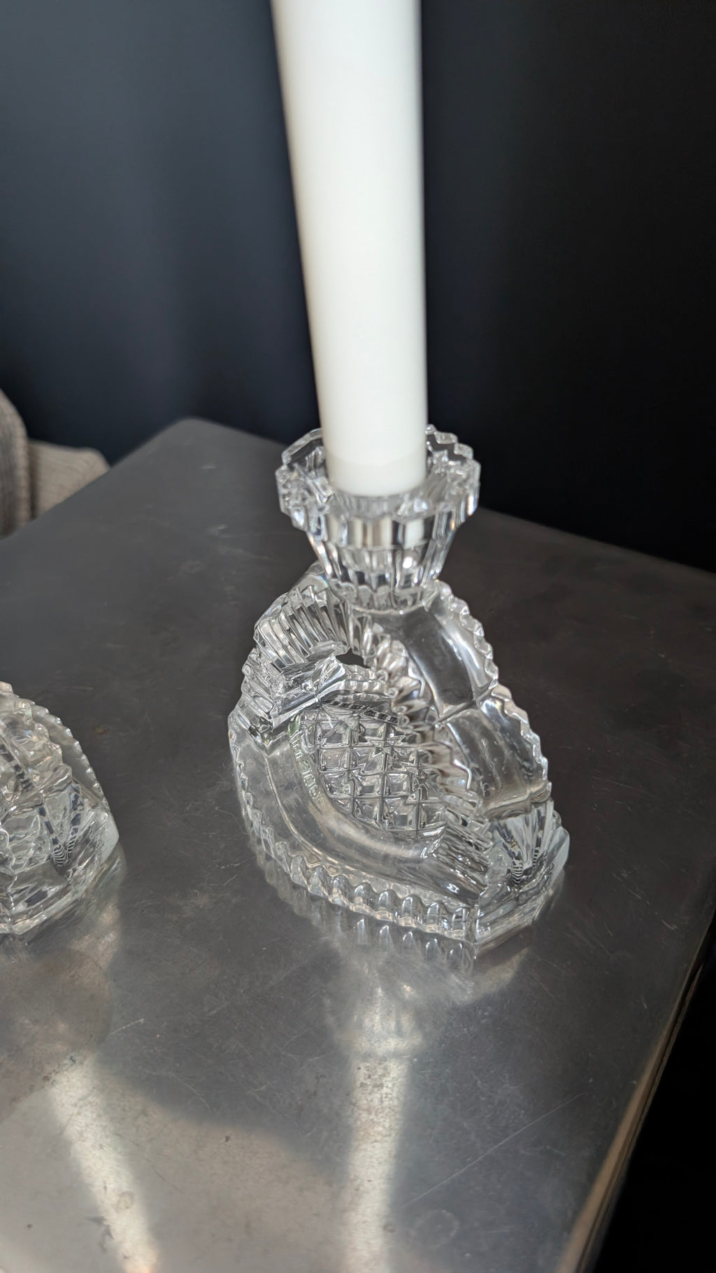 Crystal Glow |1930s | Cut Glass Candle holders