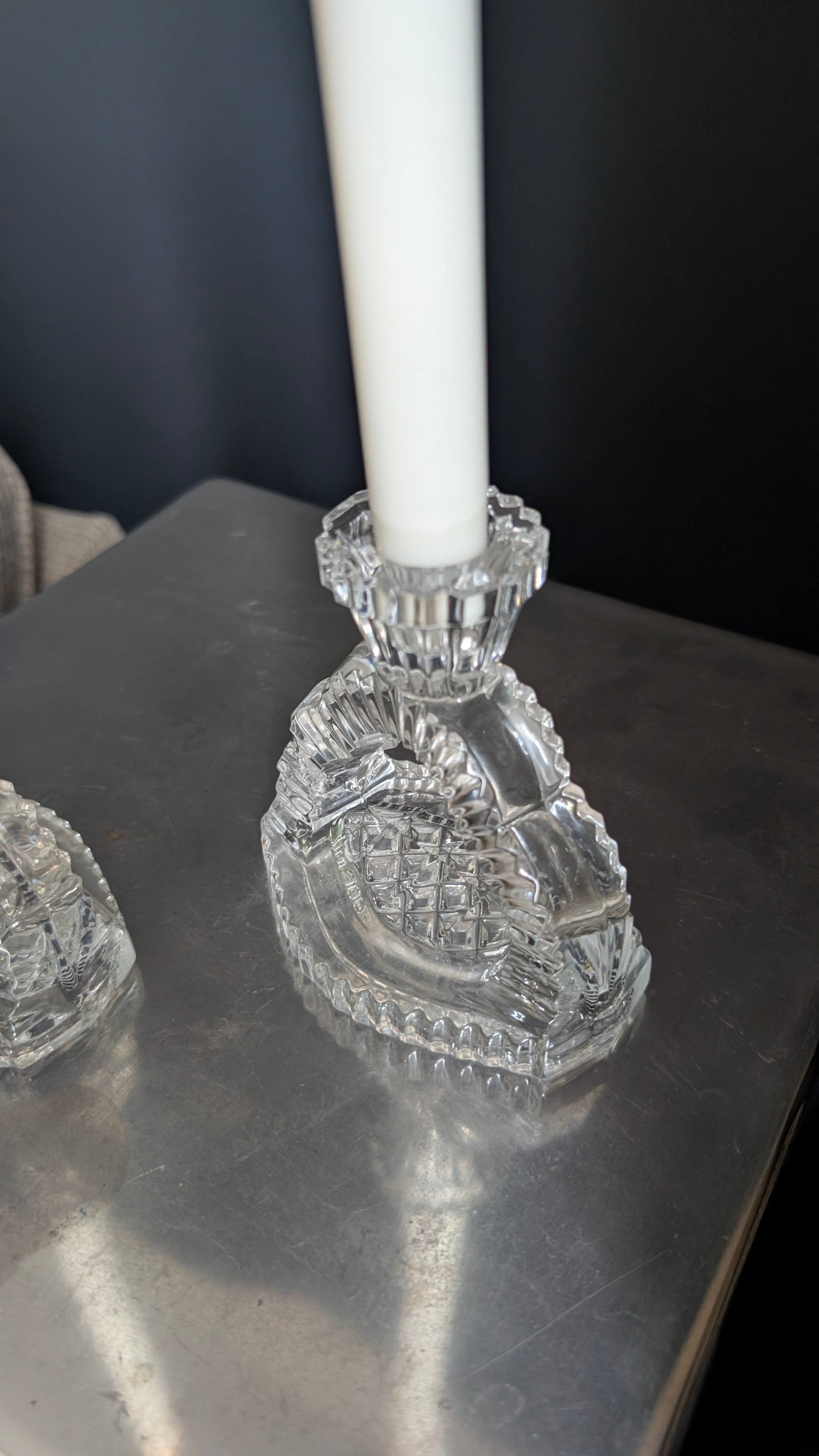 Crystal Glow |1930s | Cut Glass Candle holders
