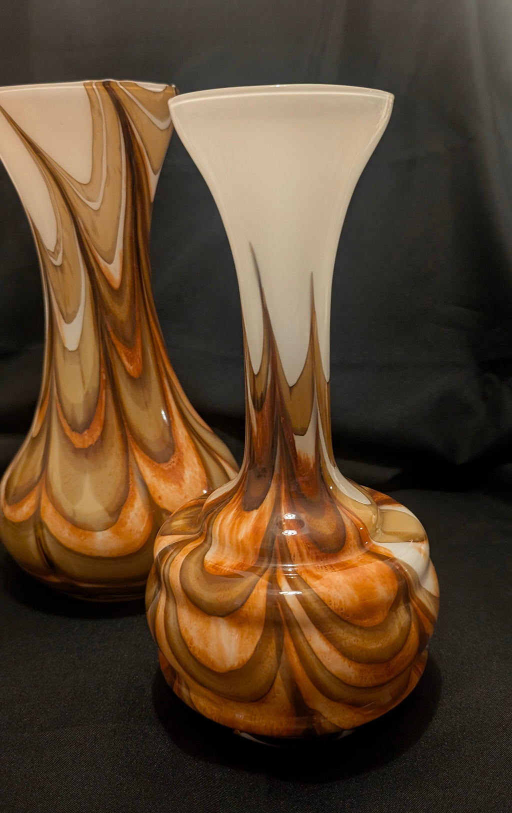 1970's Italian Opaline Glass Vases