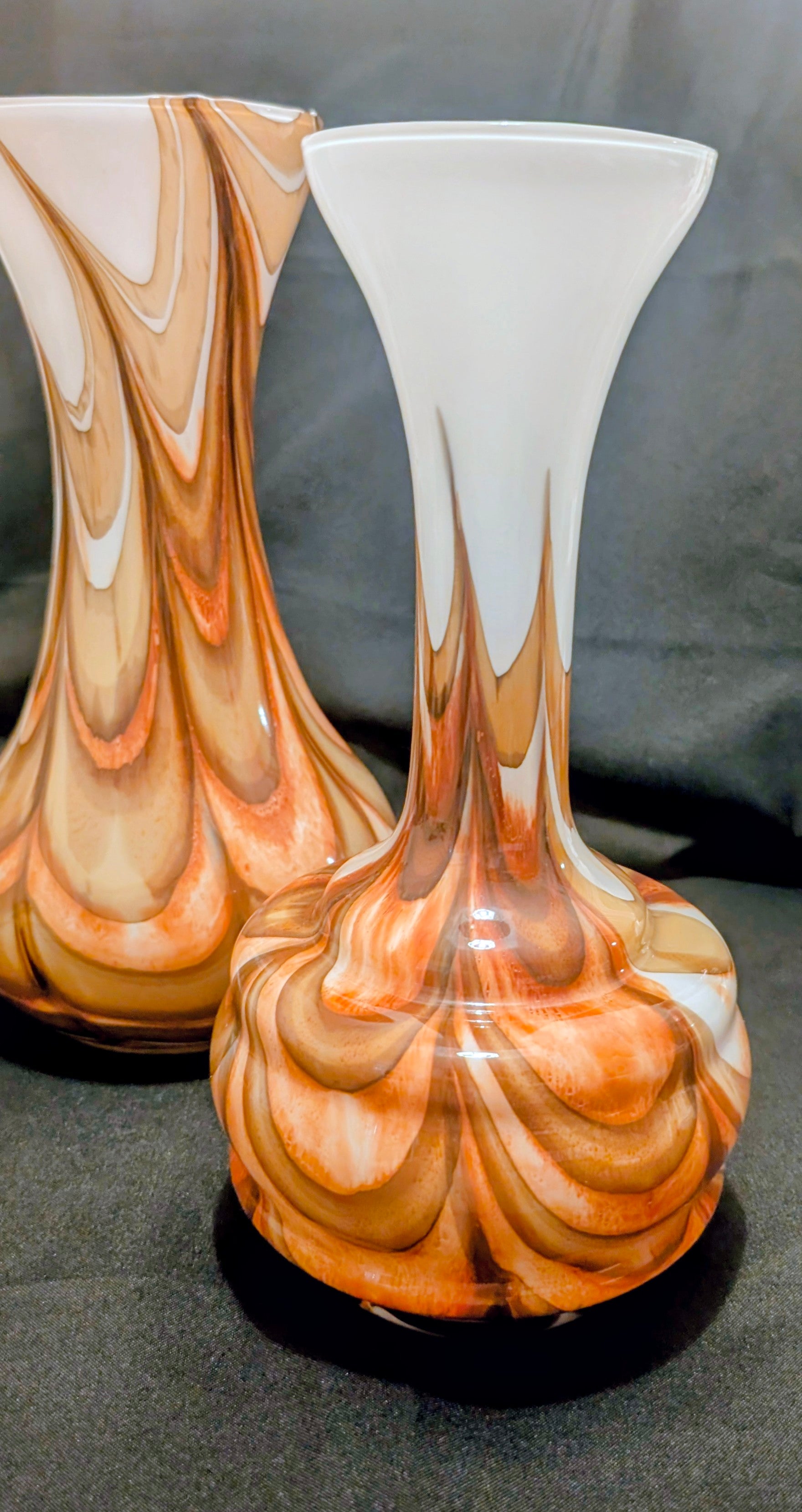 1970's Italian Opaline Glass Vases