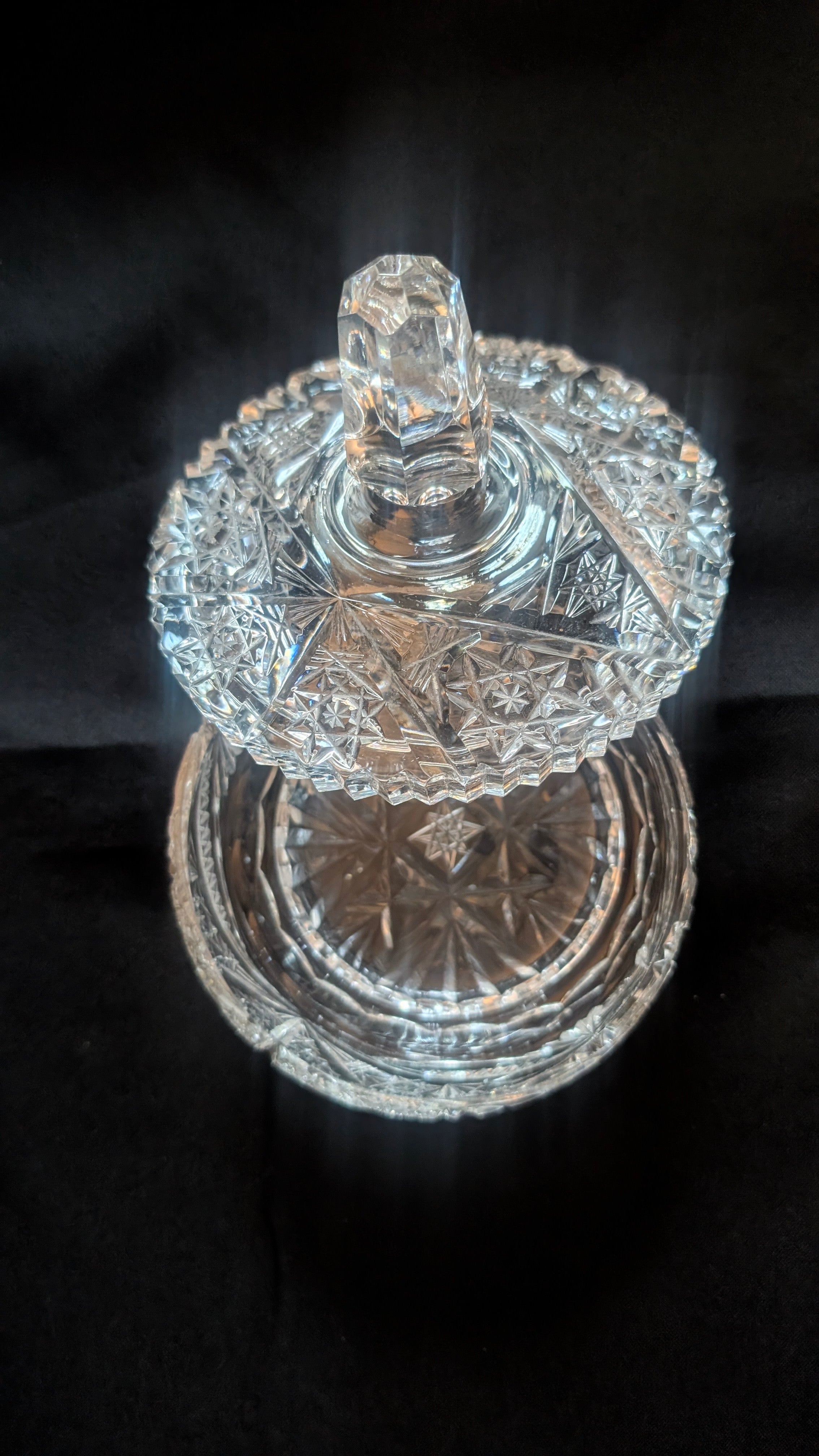 Star of David Crystal Cut Candy Dish