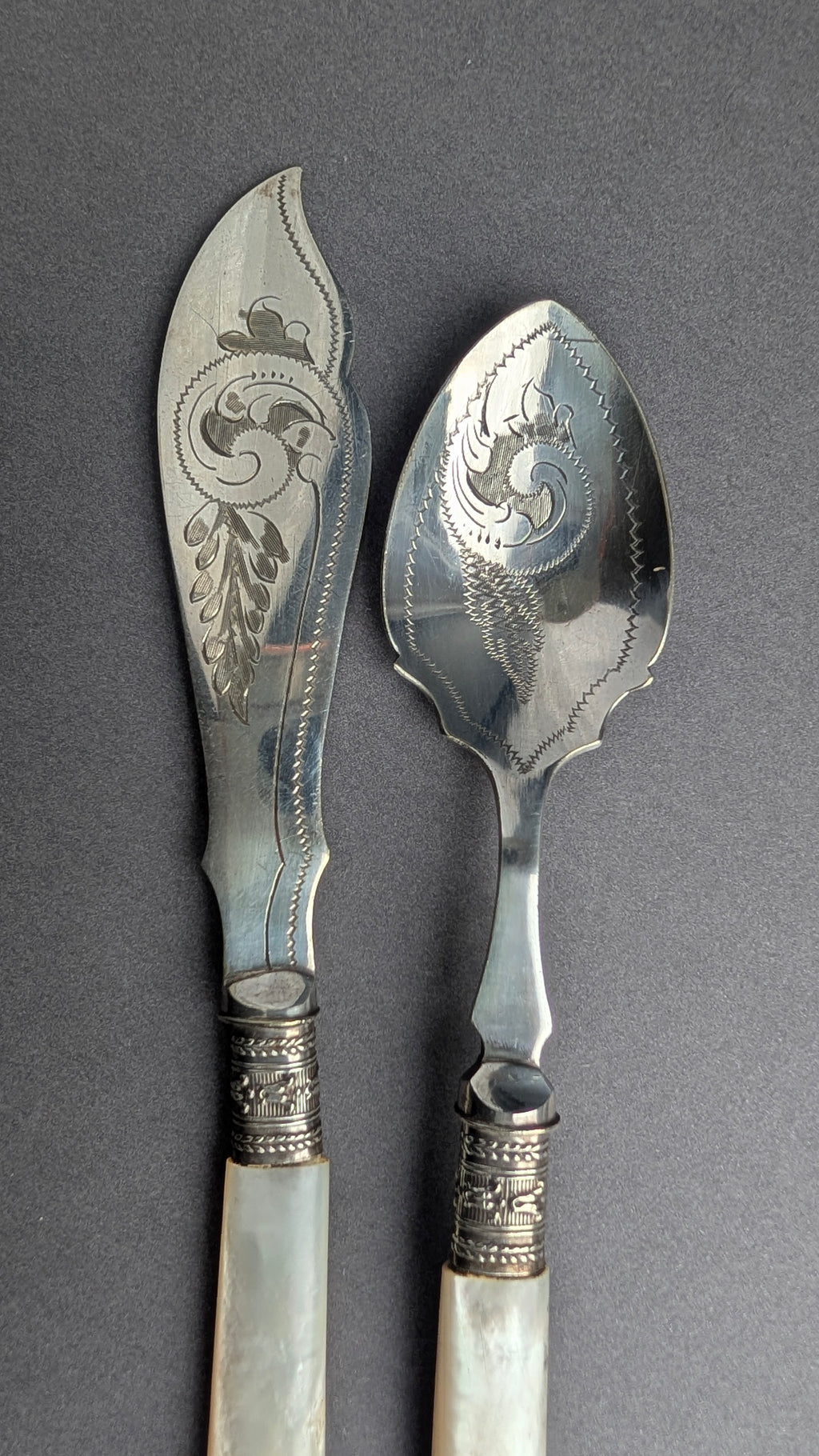 Pearl & Preserves
1890s | England | Antique Silver Plate & Mother of Pearl Utensils