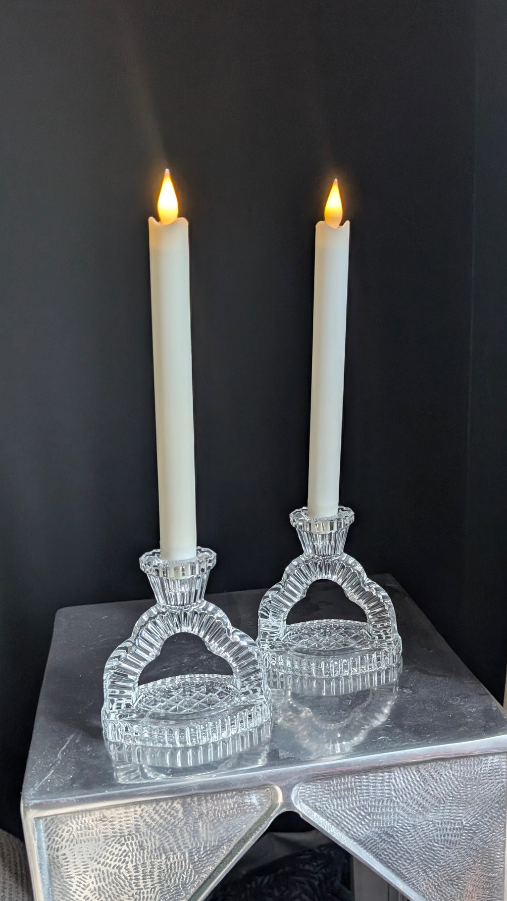 Crystal Glow |1930s | Cut Glass Candle holders