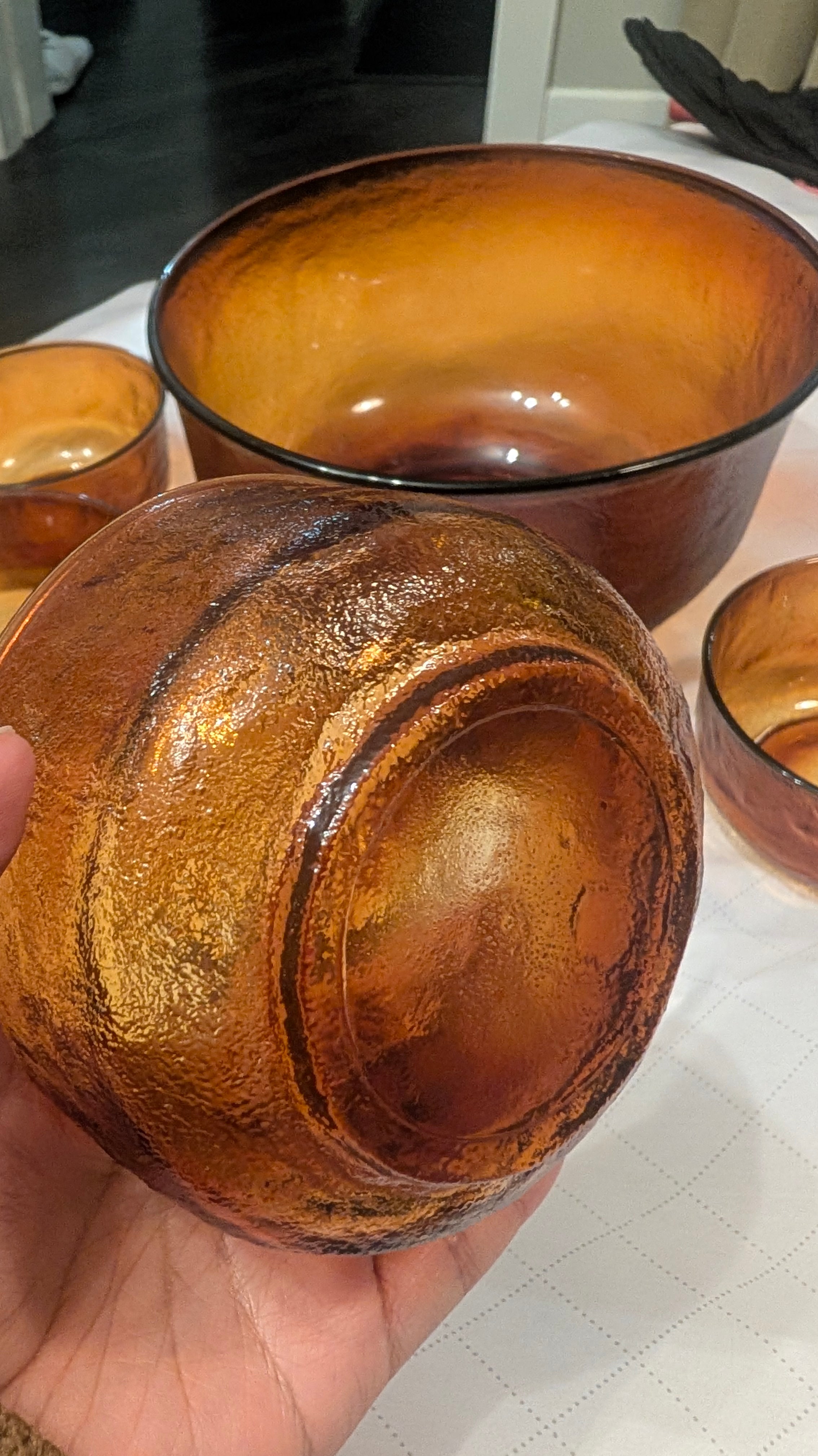 1970’s Arcoroc Sierra Tempered Glass Dessert Bowls