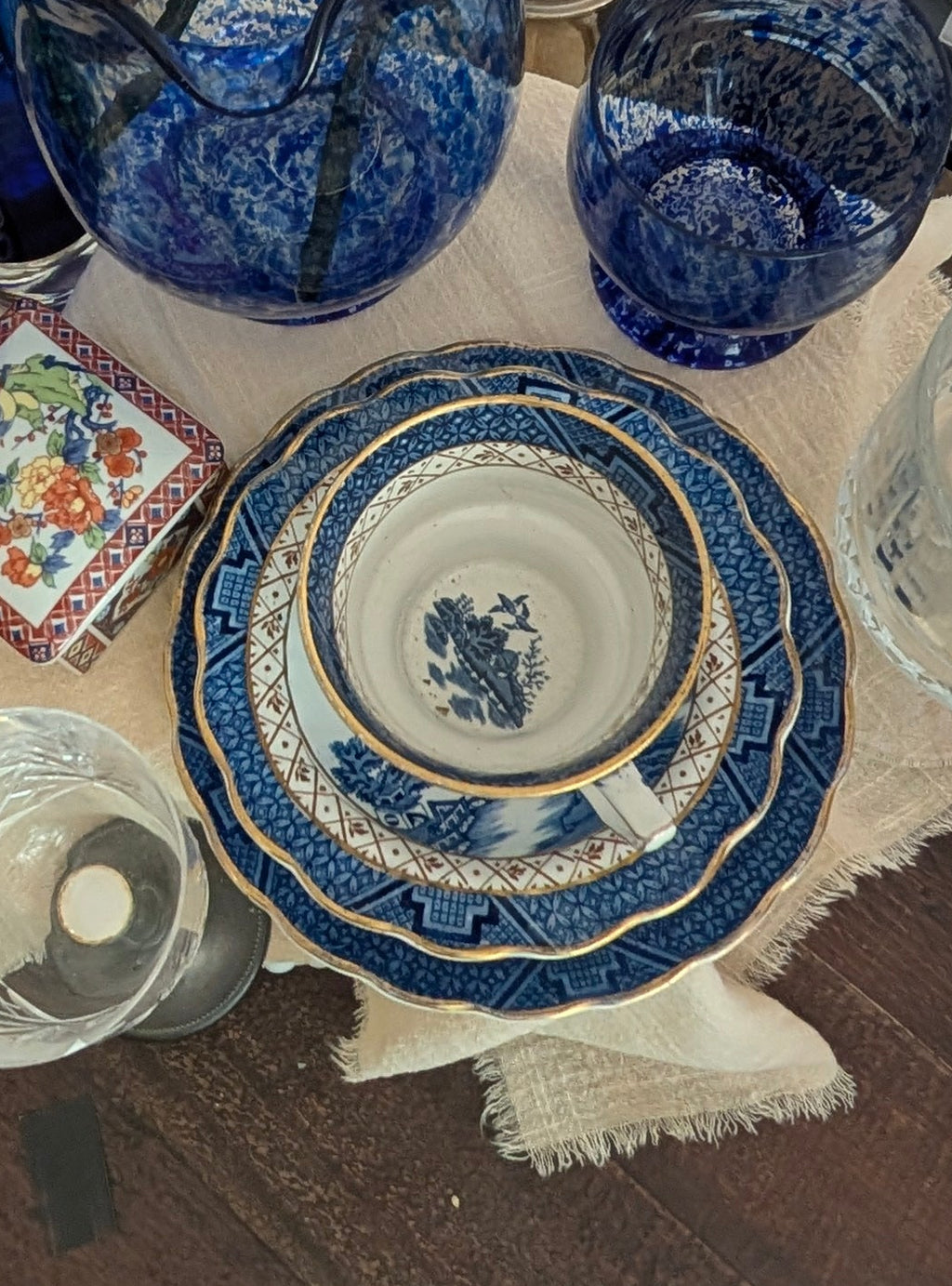 Willow Dreams & Golden Afternoons | 1920s–1930s | Staffordshire, England | Teacup & Saucer Trio set