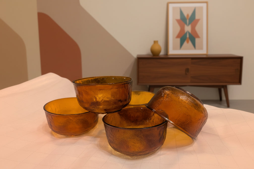 1970’s Arcoroc Sierra Tempered Glass Dessert Bowls