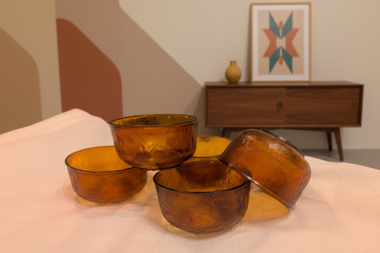 1970’s Arcoroc Sierra Tempered Glass Dessert Bowls